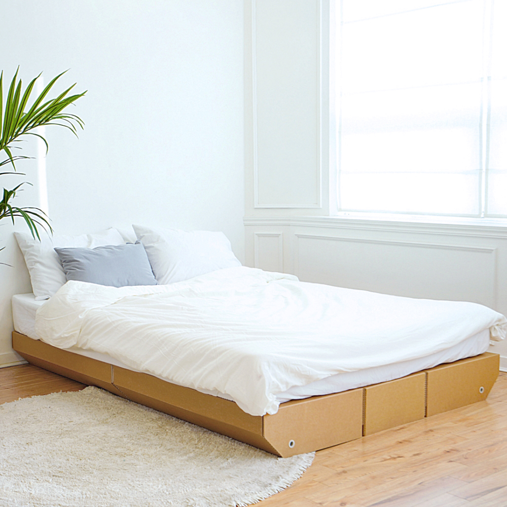 종이 침대프레임 보리 조립식 무헤드 받침대 평상  페이퍼팝 종이가구 슈퍼싱글