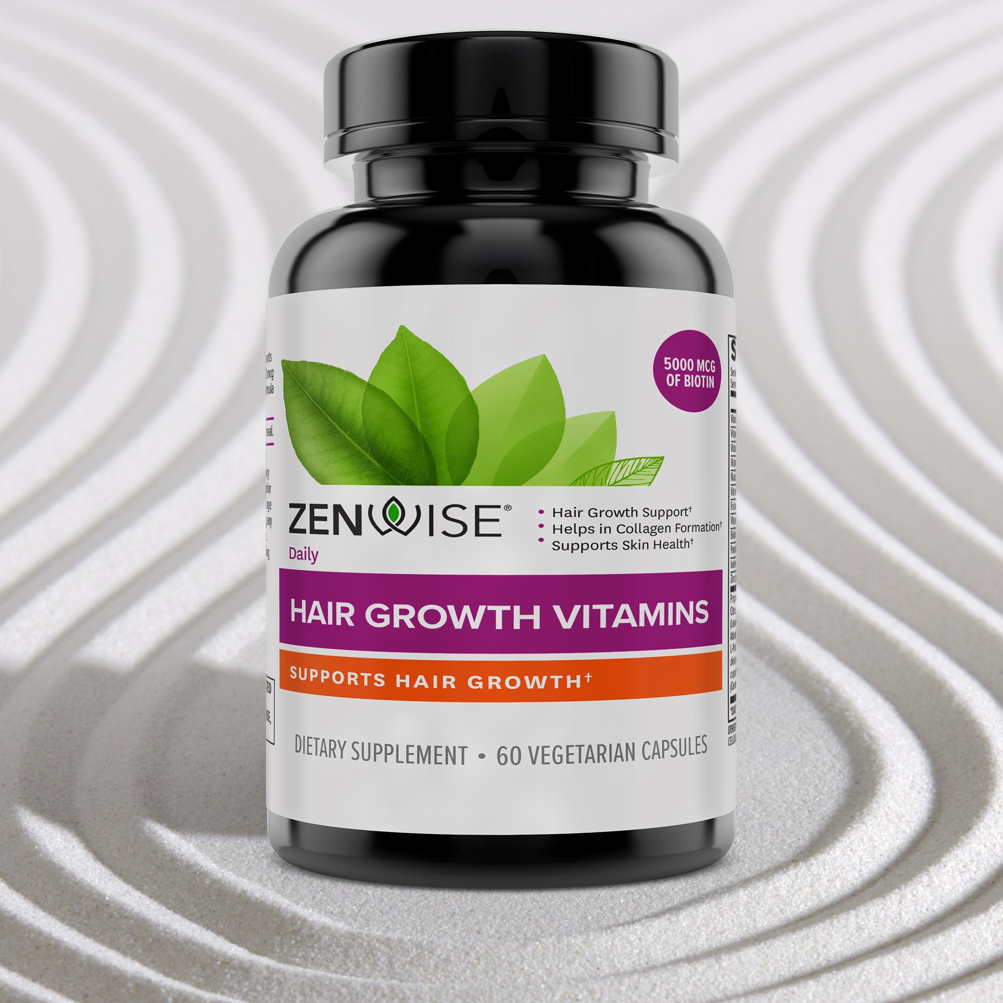 젠와이즈 헬스 헤어그로스 비타민 Dht 블럭커 1캡슐 Zenwise Health Hair Growth Vitamins Supplement 5000 Mcg 푸드세이프