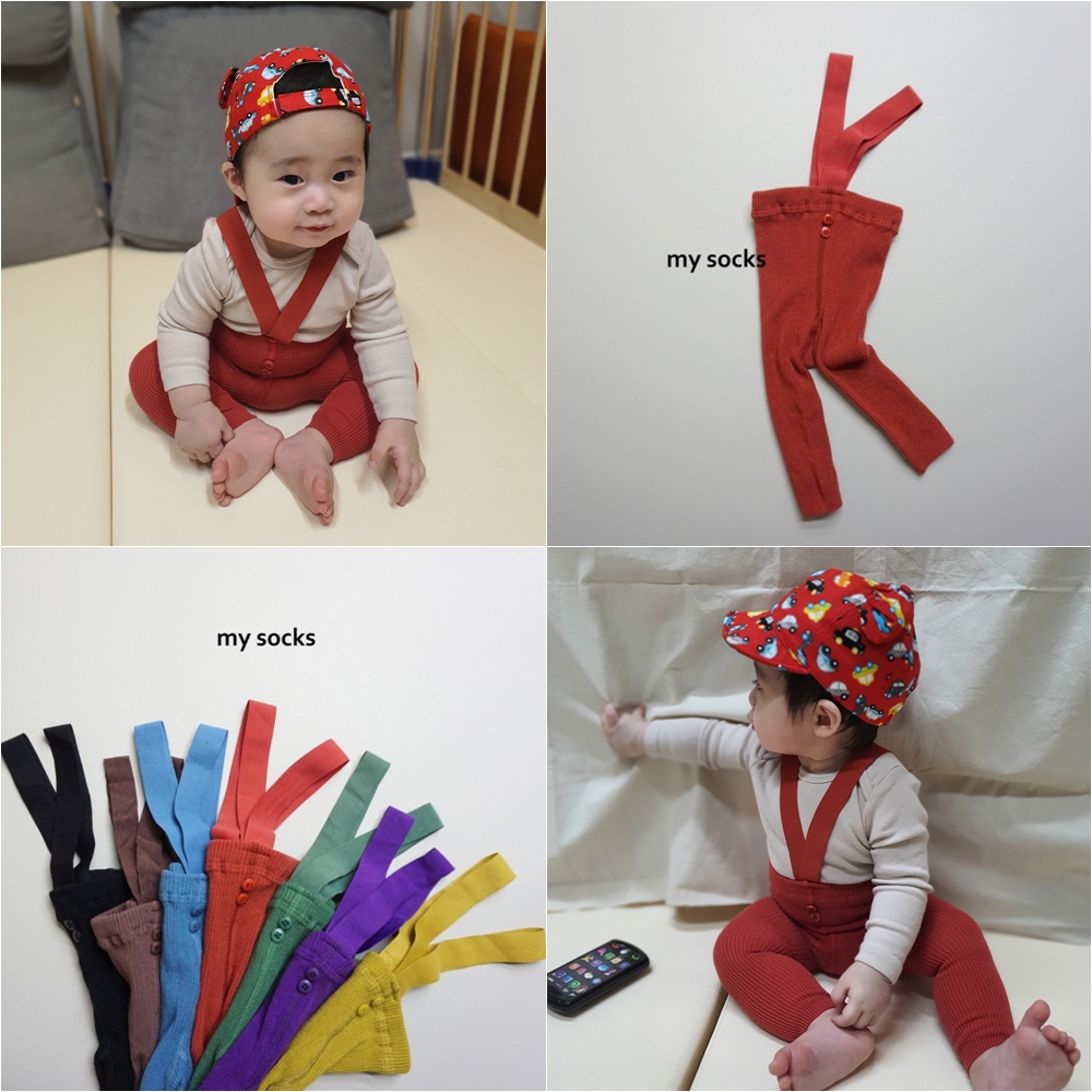 아기 멜빵 타이즈 신생아 레깅스 돌아기 남아 여아 멜빵바지