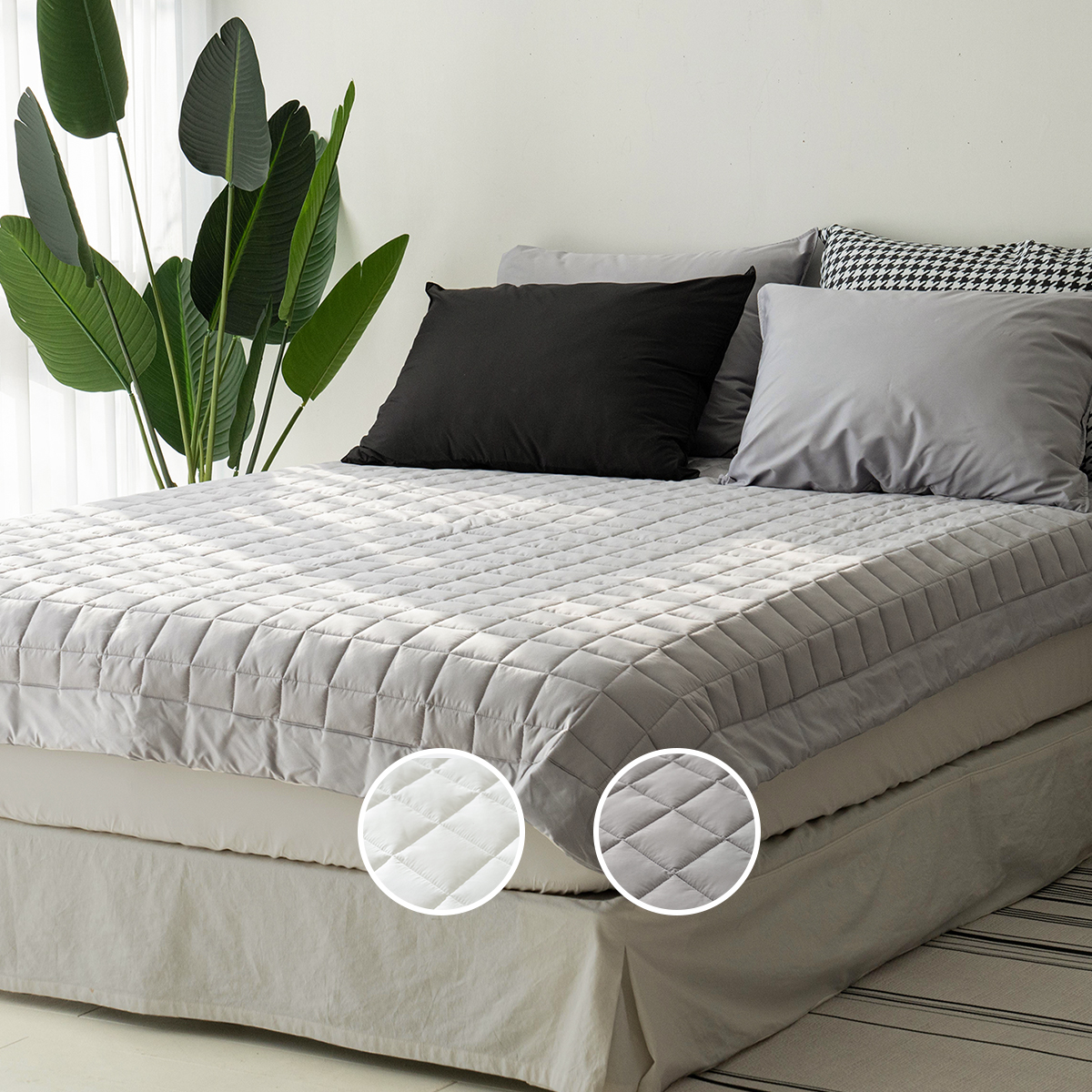 알러지케어 누빔 침대스프레드 모닝 이불패드 SS/Q/K·LK
