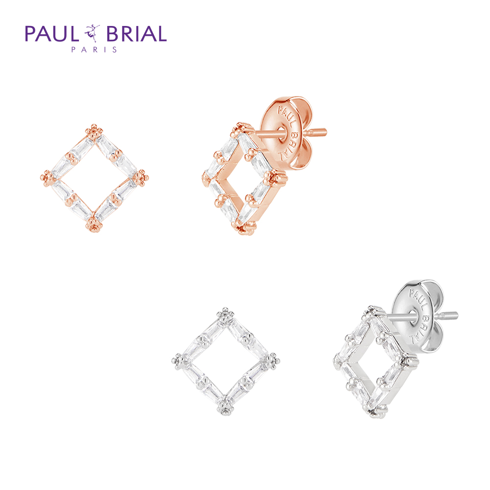 폴브리알 사각 큐빅 귀걸이 소 PYBE0097_BRASS - 메인 이미지