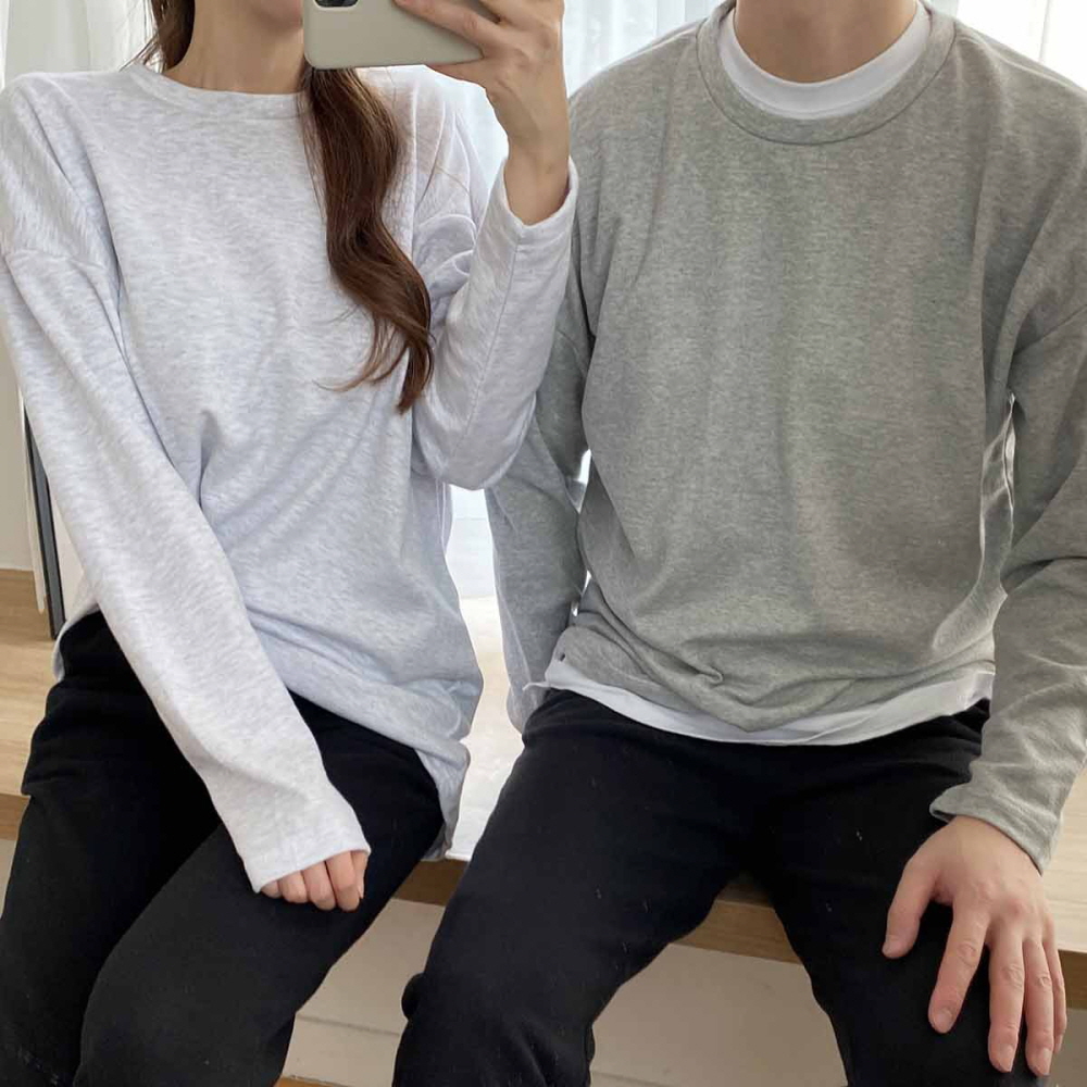 21컬러 남녀공용 특양면 긴팔 티셔츠 남자 빅사이즈 파란색 흰티 면티 L부터5XL까지 - 상세 이미지 2