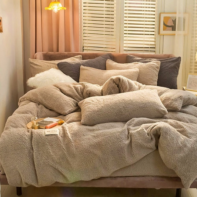 자가발열 양털이불 커버 양면 발열 이불 커버 홈쇼핑 신혼부부 따뜻한 두꺼운 겨울 침구