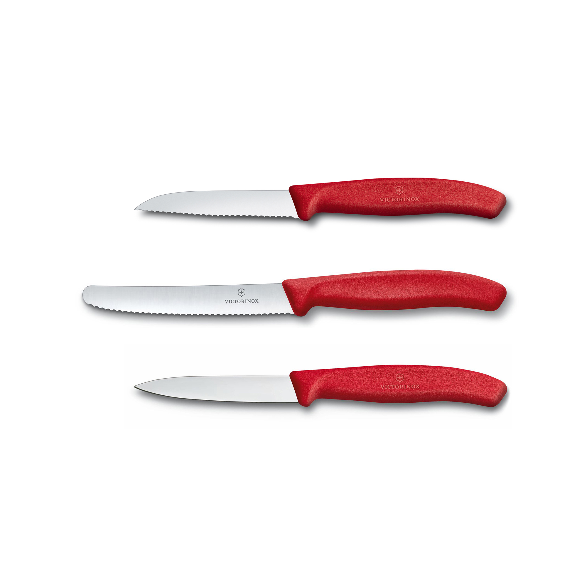 빅토리녹스 스위스 클래식 물결/일자날 과도 페어링 나이프 3종 세트 8cm/11cm 레드 6.7111.3 - 상세 이미지 3