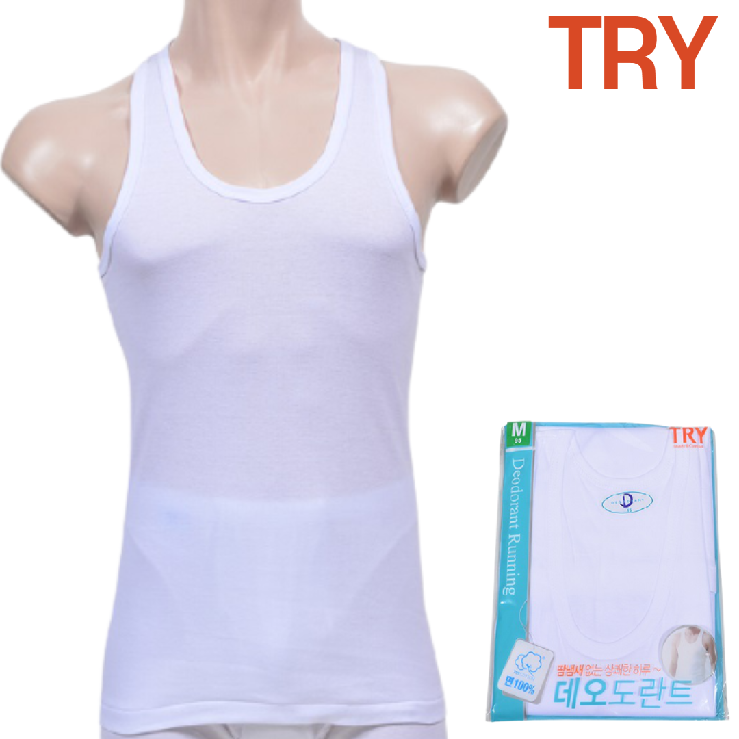 데오니아 트라이메리야스 런링 남자난닝구 순면 면100 남편 아빠 런닝 국내생산 - 상품 이미지