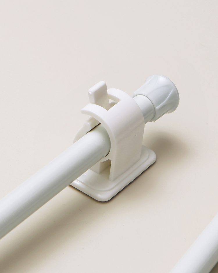 타공없이 커튼봉 압축봉 화이트 브라켓 홀더 부착식 홀더 (CRH0007)