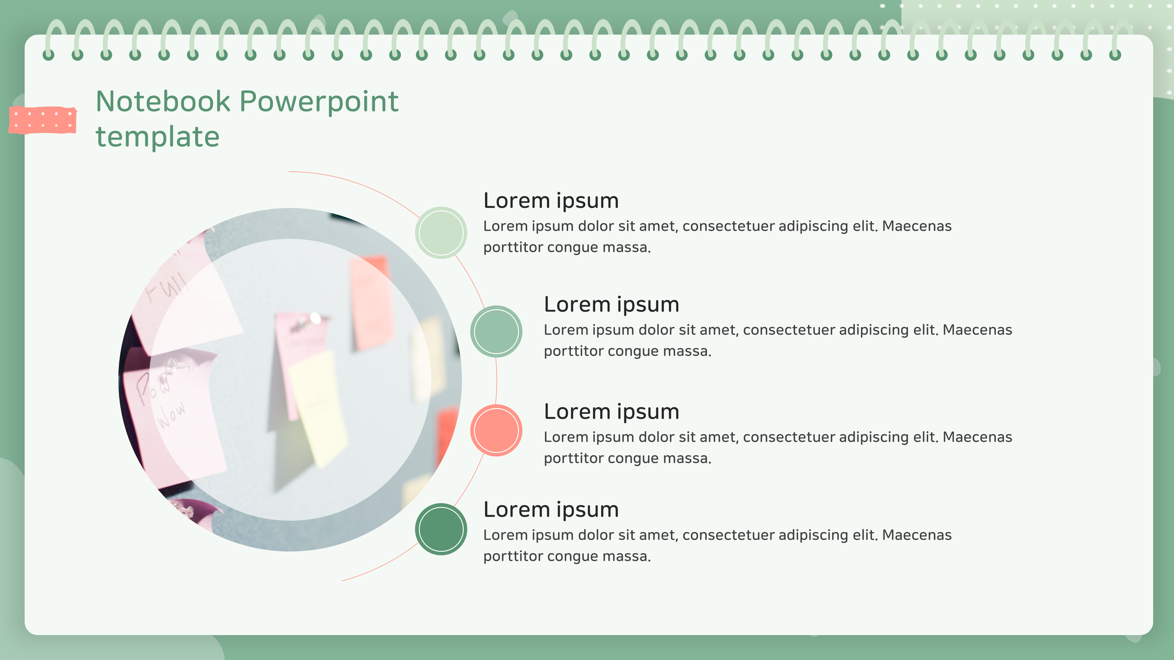 449  그린색상 노트 배경 ppt 템플릿 - 파워포인트 공책 피피티템플릿 - 상세 이미지 4