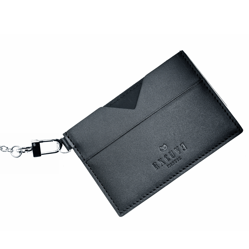 익스큐브 V1카드지갑 리얼스킨 블랙/ 메탈명함케이스&고급체인 세트 BLACK - 상세 이미지 3