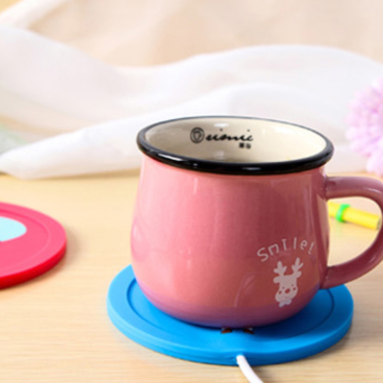 USB 머그컵 인덕션 머그 워머 발열기 머그잔 온열기