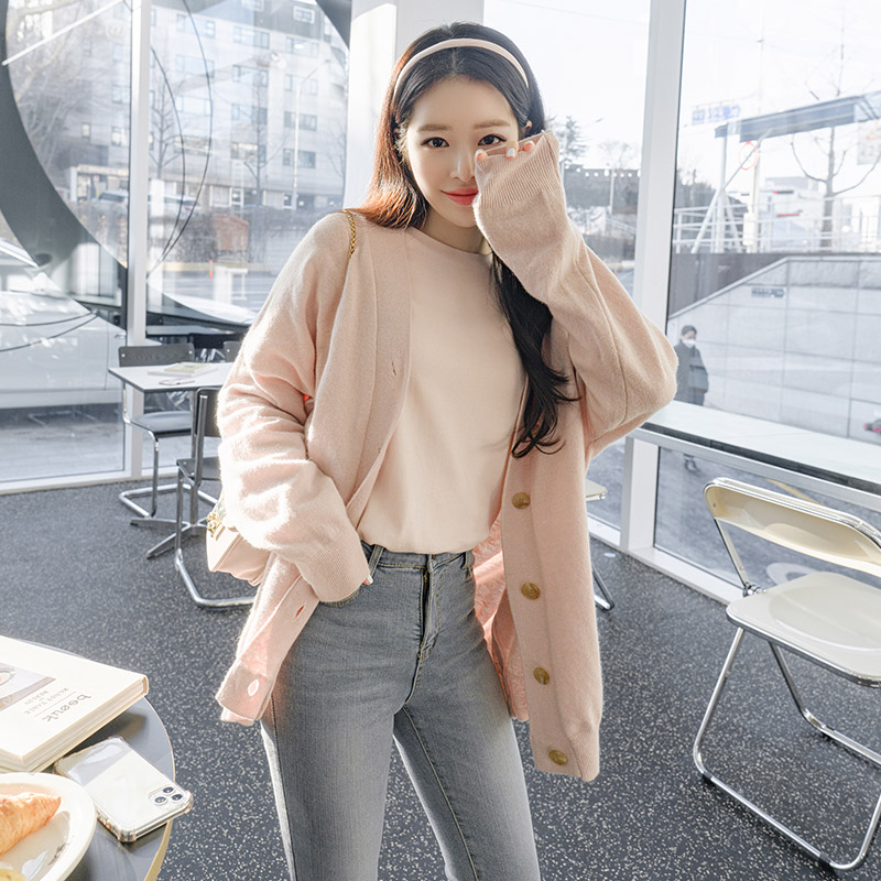 파스텔한 12컬러 캐시미어 브이넥 루즈핏 가디건 cd1632 - 상세 이미지 5