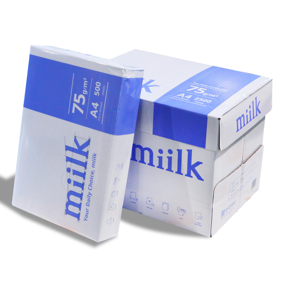 밀크 A4 75g 2500매 1BOX 복사용지 MILK - 상품 이미지