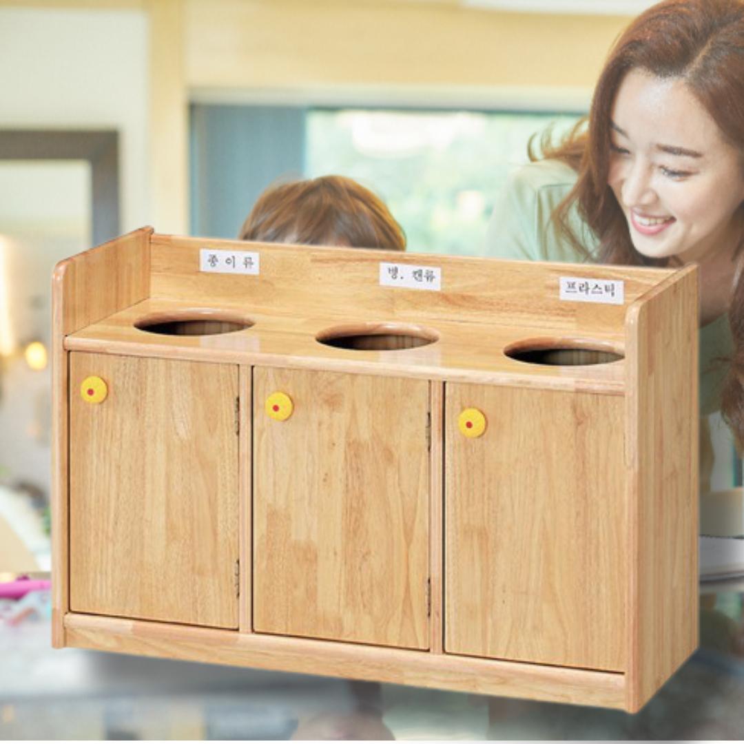 원목 업소용 가정용 분리수거함 어린이집 유치원 분리수거함 스탠드 대형