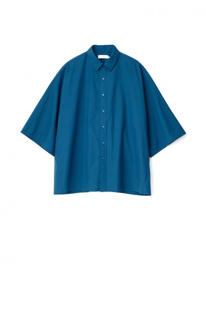 FINE WOOL TROPICAL YOKE SLEEVE S/S SHIRT-