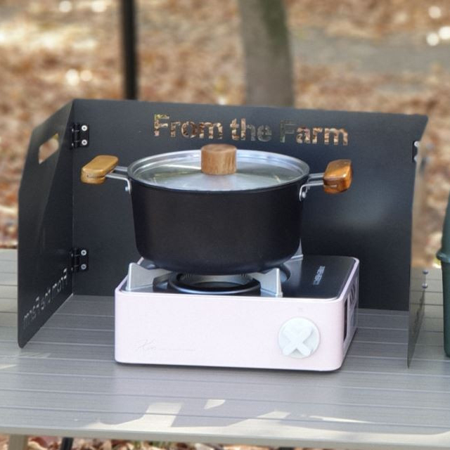 버너바람막이 구이바다 부르스타 캠핑 가스 가림막 M 핫핑크