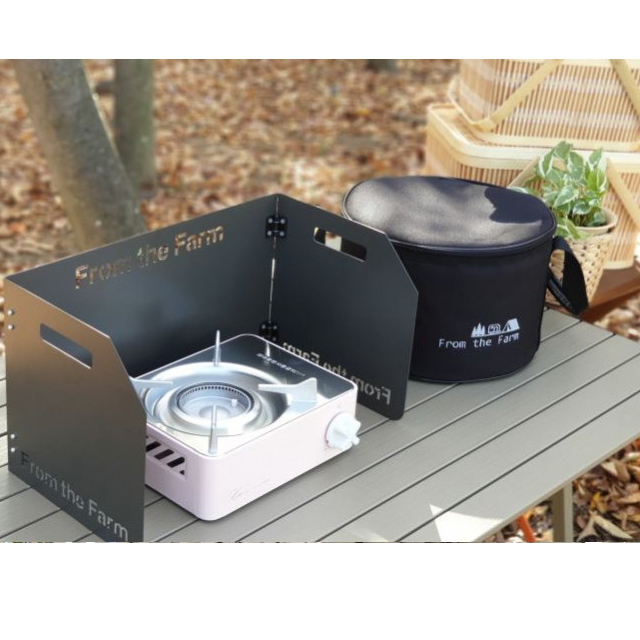 버너바람막이 구이바다 부르스타 캠핑 가스 가림막 M 핫핑크