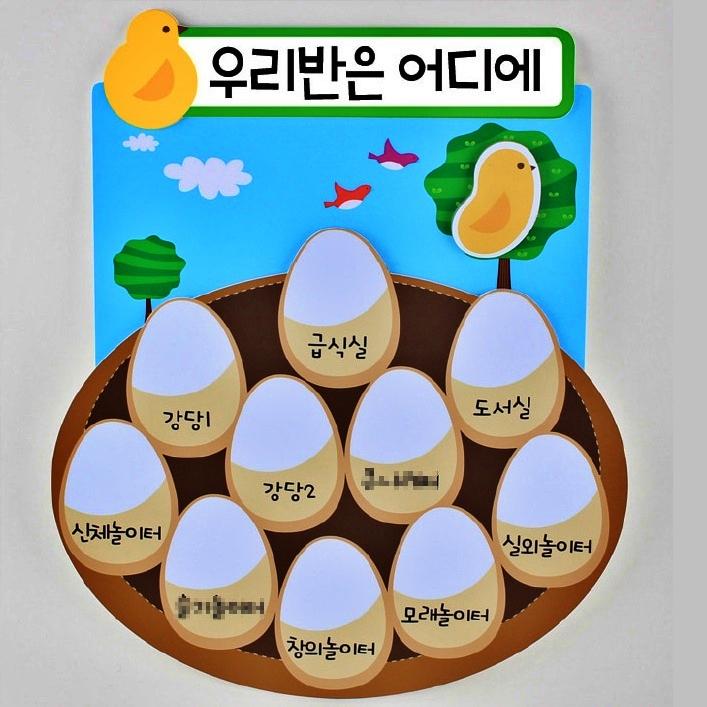 외출표시판 우리반은어디에 유치원 환경구성 어린이집 봄 환경판 새해 안내판 알림판 꾸미기 - 상품 이미지