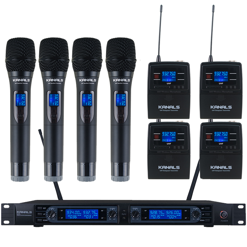 카날스 BK-4200 무선마이크 교회 공연용 방송용 핸드 핀 4채널 무선마이크 BK4200