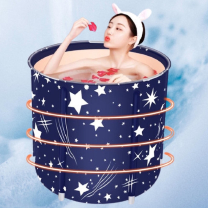 성인 접이식 욕조 간이 반신욕기 가정용 사우나 미니 목욕통