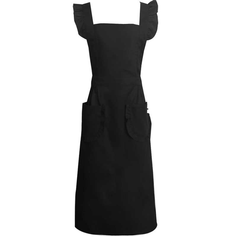 예쁜 원피스형 앞치마 카페 프릴 롱 공방 꽃집 어린이집 교사 가정용 미용 에이프런