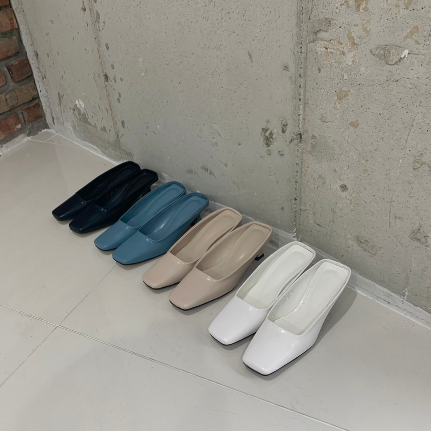 스퀘어 사각 미들굽  뮬 블로퍼 힐 상세 이미지 9