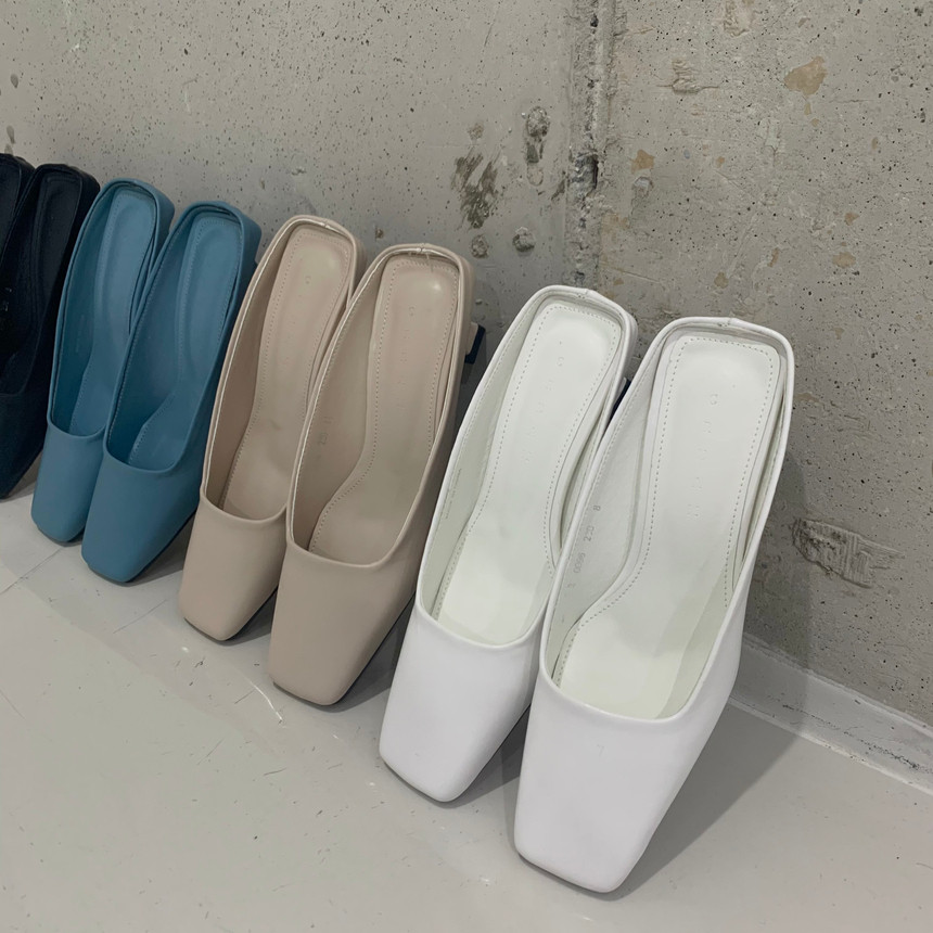 스퀘어 사각 미들굽  뮬 블로퍼 힐 상세 이미지 8