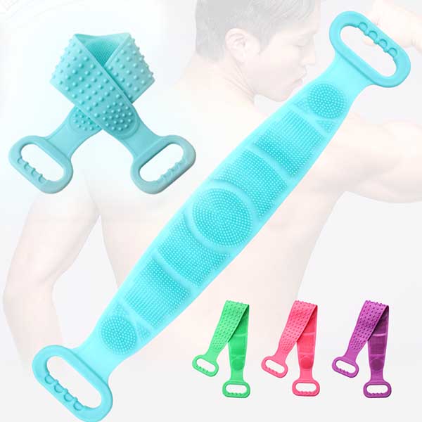 60CM 실리콘 샤워 타월 브러시 바디 목욕 스트랩 손잡이 양면 등밀이 때밀이 - 상세 이미지 2