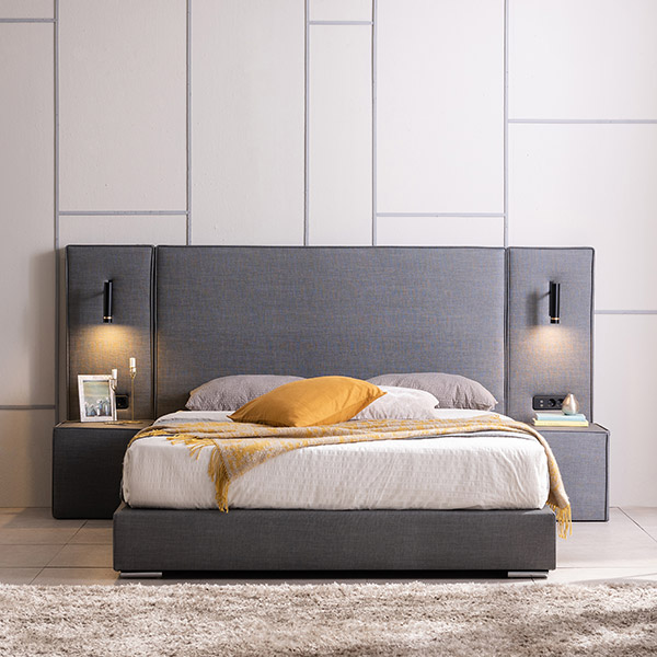 삼익가구 캐시디 저상형 호텔형 높은헤드 가죽 침대 / 매트제외 퀸 킹