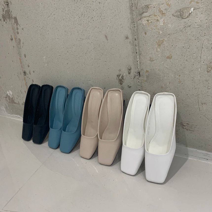 스퀘어 사각 미들굽  뮬 블로퍼 힐 상세 이미지 6