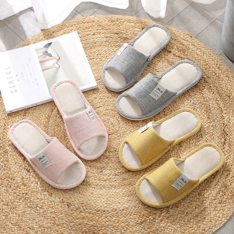 린넨 푹신한 층간소음 거실 사무실 슬리퍼 실내화 여성 남성 - 상세 이미지 2