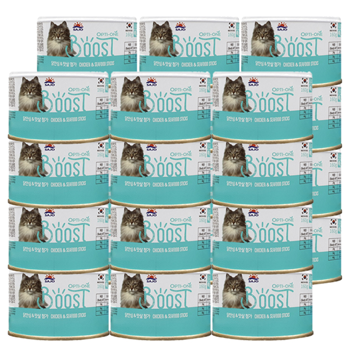 사조 옵티원 부스트 캔 닭안심 3종콤보 160g x24개세트 고양이 주식캔