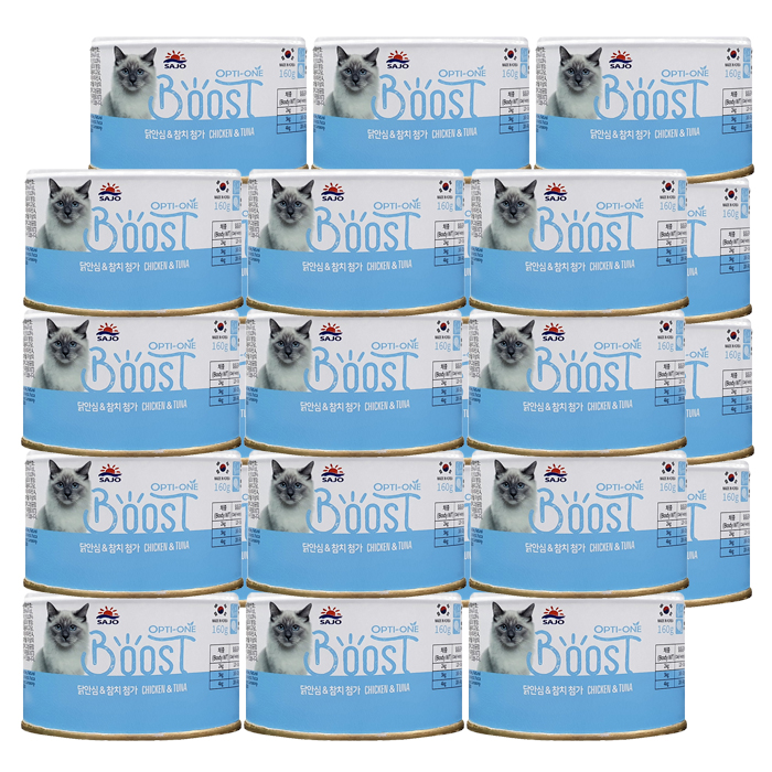 사조 옵티원 부스트 캔 닭안심 3종콤보 160g x24개세트 고양이 주식캔