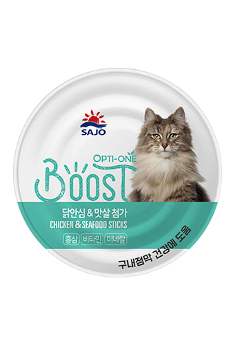 사조 옵티원 부스트 닭안심&맛살 캔 160g x24개세트(1box) 고양이 주식캔 - 상세 이미지 2
