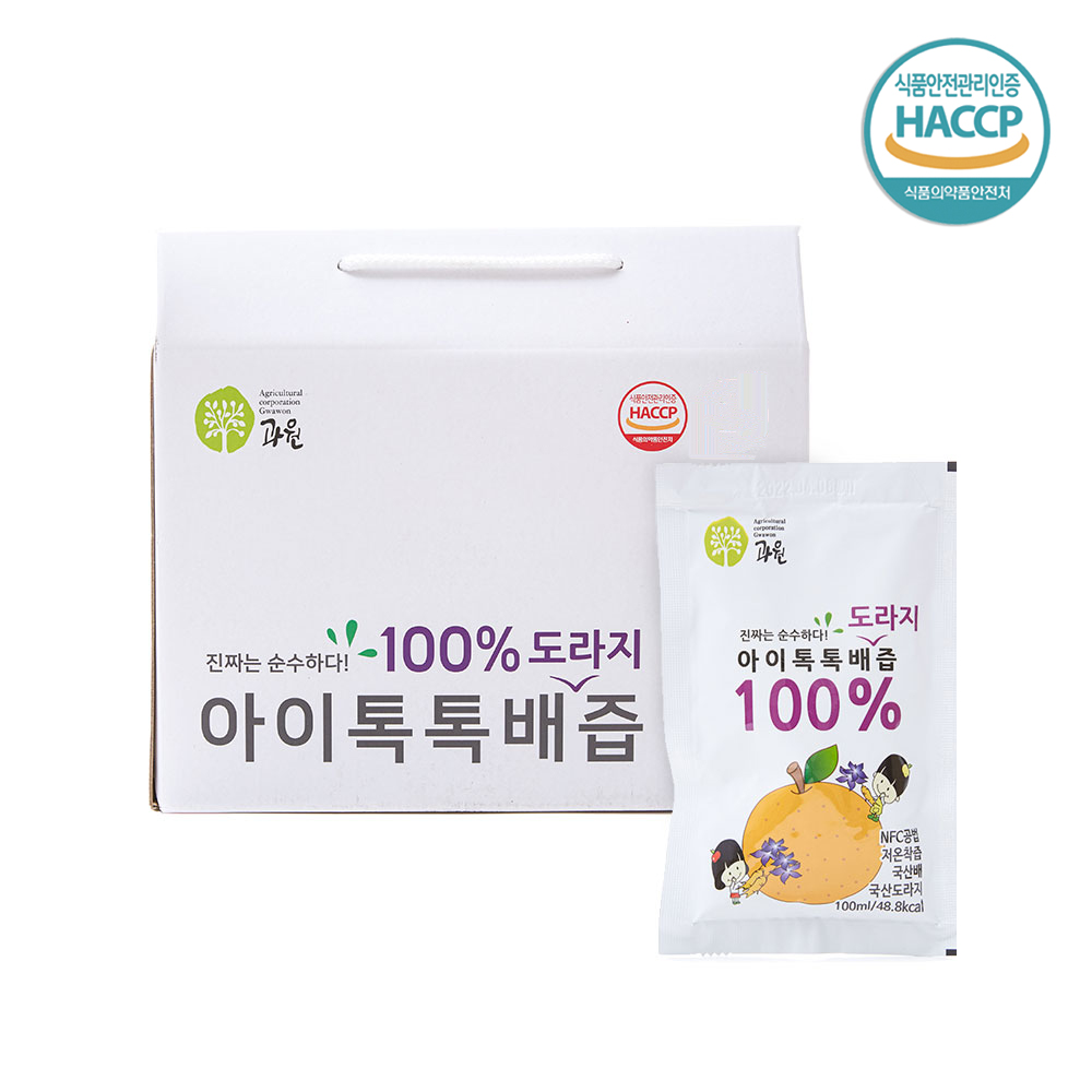 찬이네과수원 아이톡톡 배도라지즙 100ml 100포 순수100% 착즙주스 이미지 2