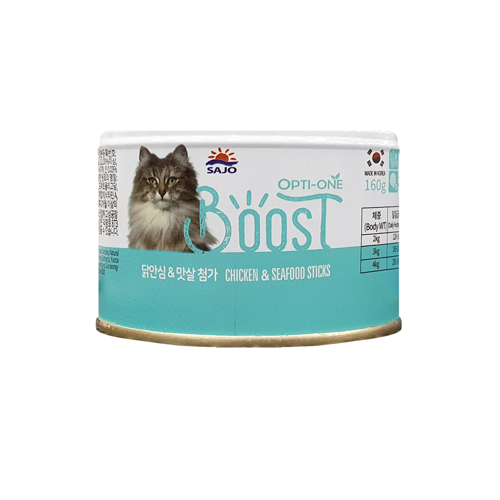 사조 옵티원 부스트 닭안심&맛살 캔 160g x24개세트(1box) 고양이 주식캔 - 상세 이미지 3