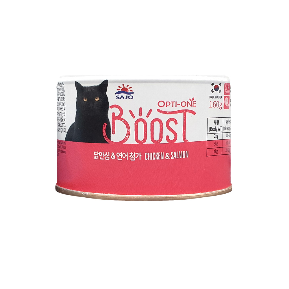 사조 옵티원 부스트 닭안심&연어 캔 160g x24개세트(1box) 고양이 주식캔 - 상세 이미지 3