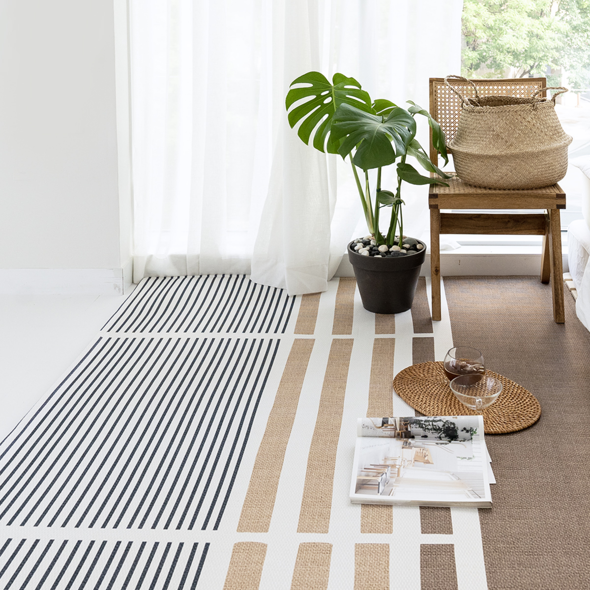 먼지없는 워셔블 사계절 거실 북유럽 방수 러그 200x145