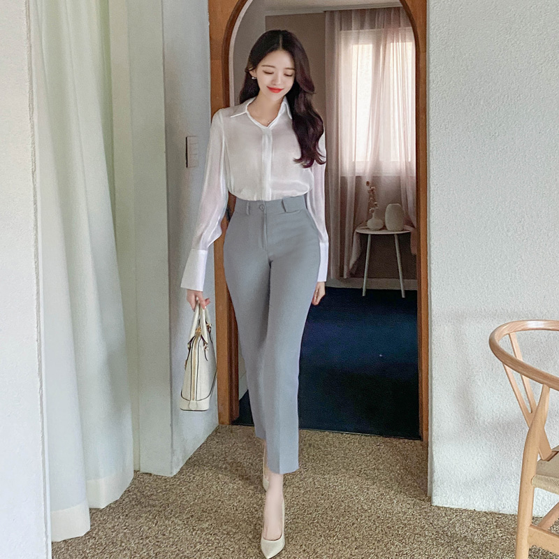 새틴 시스루 와이드 커프스 블라우스 bs5676 - 상세 이미지 5
