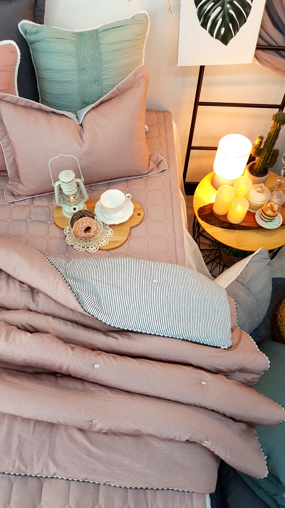 오월 알러지케어 뱀부 마이크로화이바 기숙사 차렵 이불 침구 세트 슈퍼싱글 퀸 사이즈