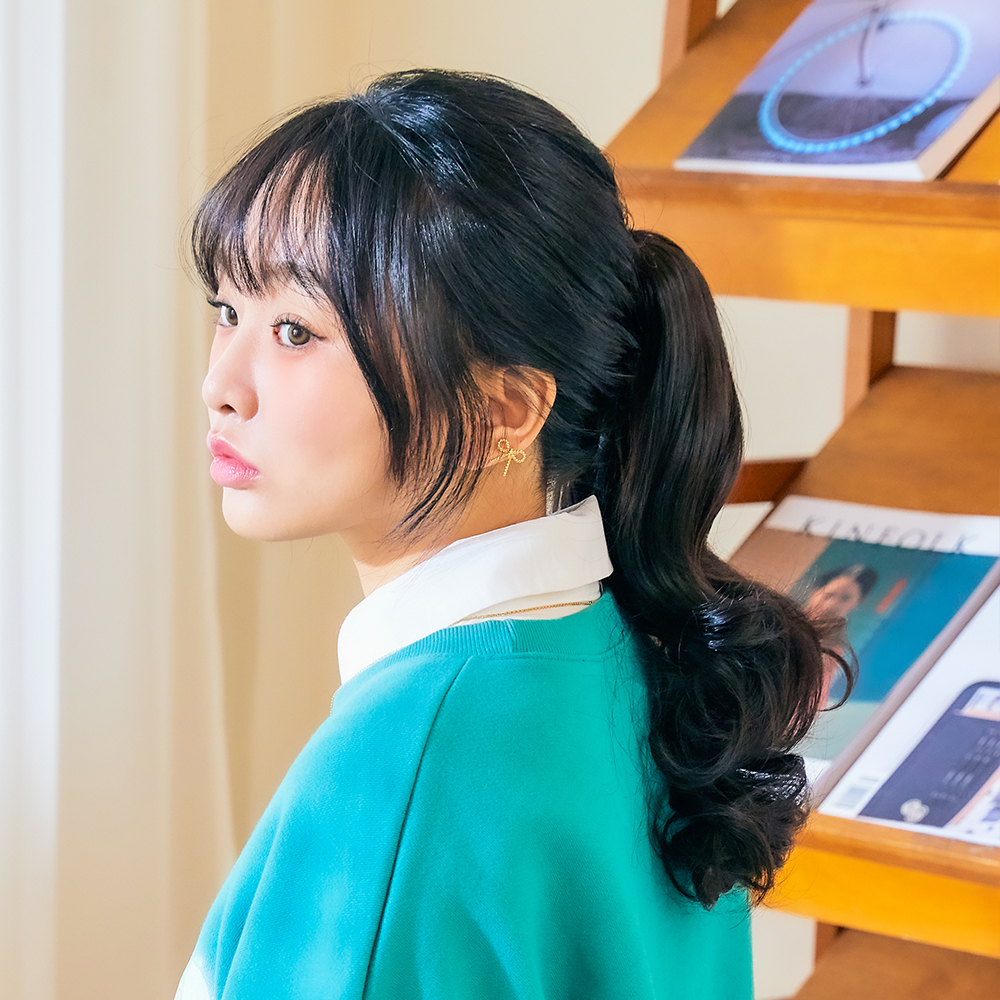 집게가발 포니테일 가발 머리 미디엄 레이어드 세팅펌 - 상품 이미지