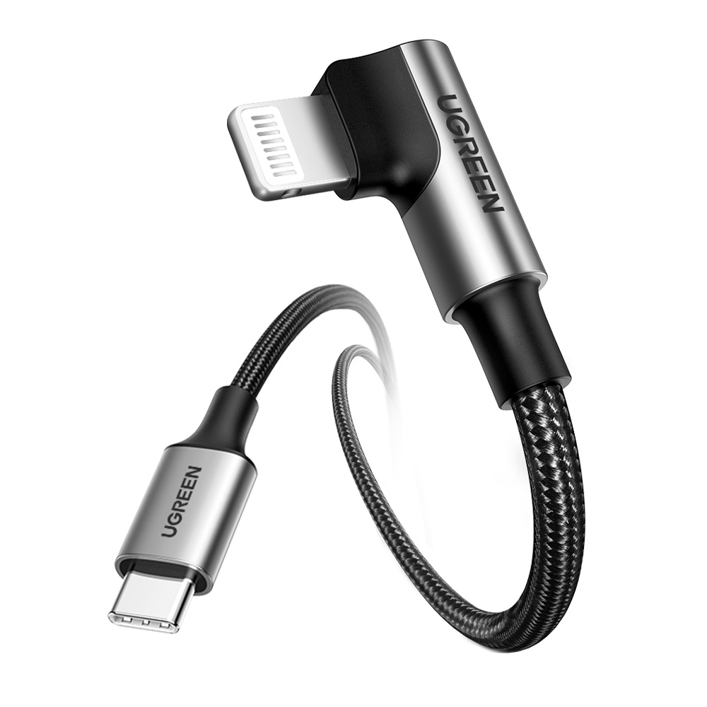 유그린 MFi 90도 라이트닝 to C타입 PD 고속충전케이블 1m