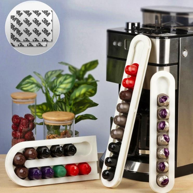 25PCS 3M테이프 부착형 네스프레소 캡슐 보관함 거치대 디스펜서 커피 홀더