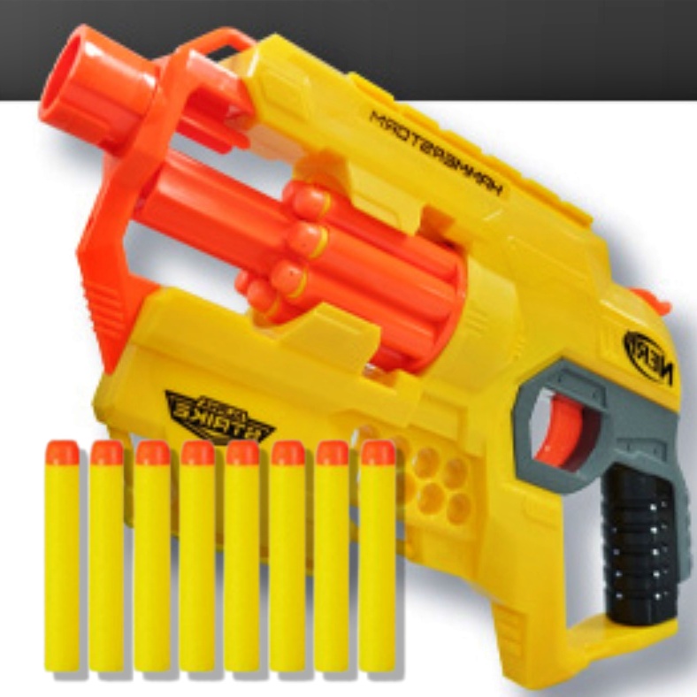 전동 너프 건 해머스톰 총알 6연발 경량 리볼버 블래스터 장난감 기관총 스펀지총 자동