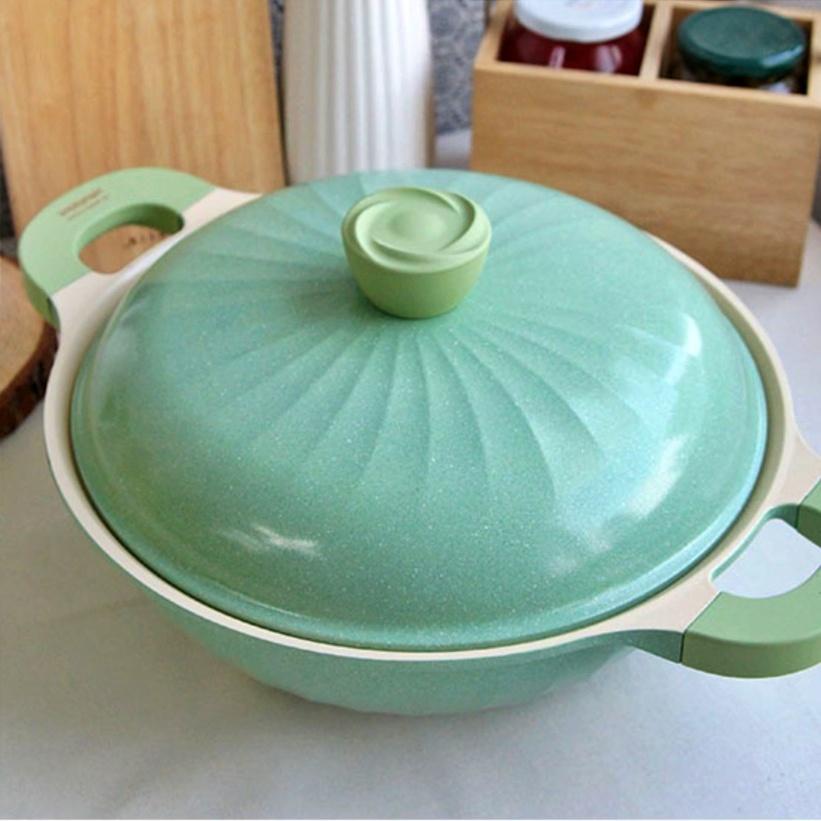 인덕션용 뚝배기 와이드 민트 손잡이 내열 통주물 논스틱 인덕션 냄비 돼지 계란찜 된장