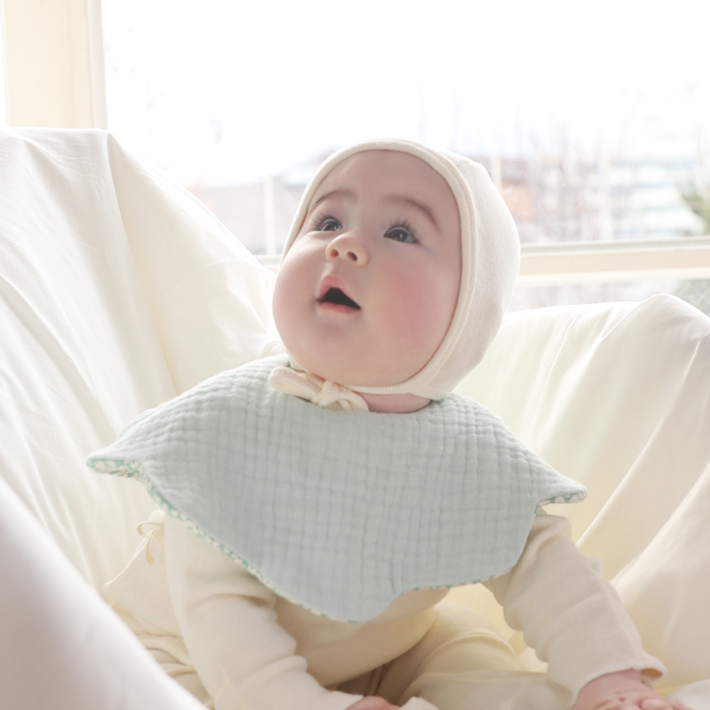 아기 턱받이 침받이 스카프 빕 이유식 면 거즈 유아 신생아