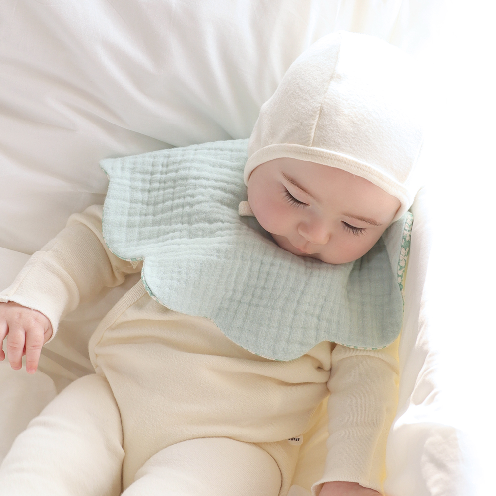 아기 턱받이 침받이 스카프 빕 이유식 면 거즈 유아 신생아