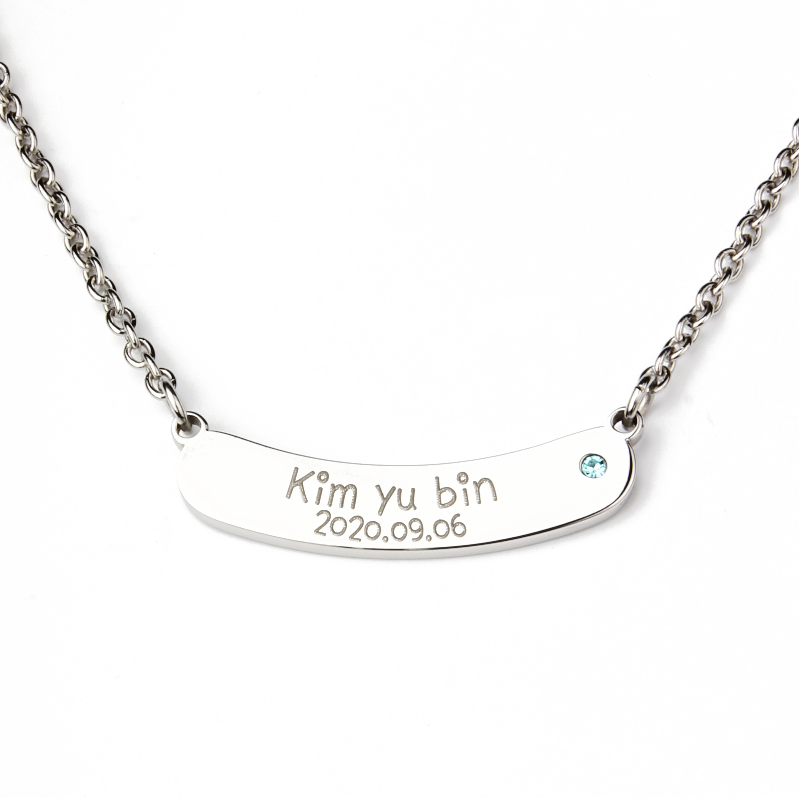 라운드 바 써지컬스틸 미아방지 목걸이 아기 유아 어린이