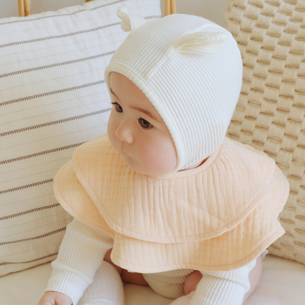 아기 침받이 턱받이 거즈 [프릴 롤링]