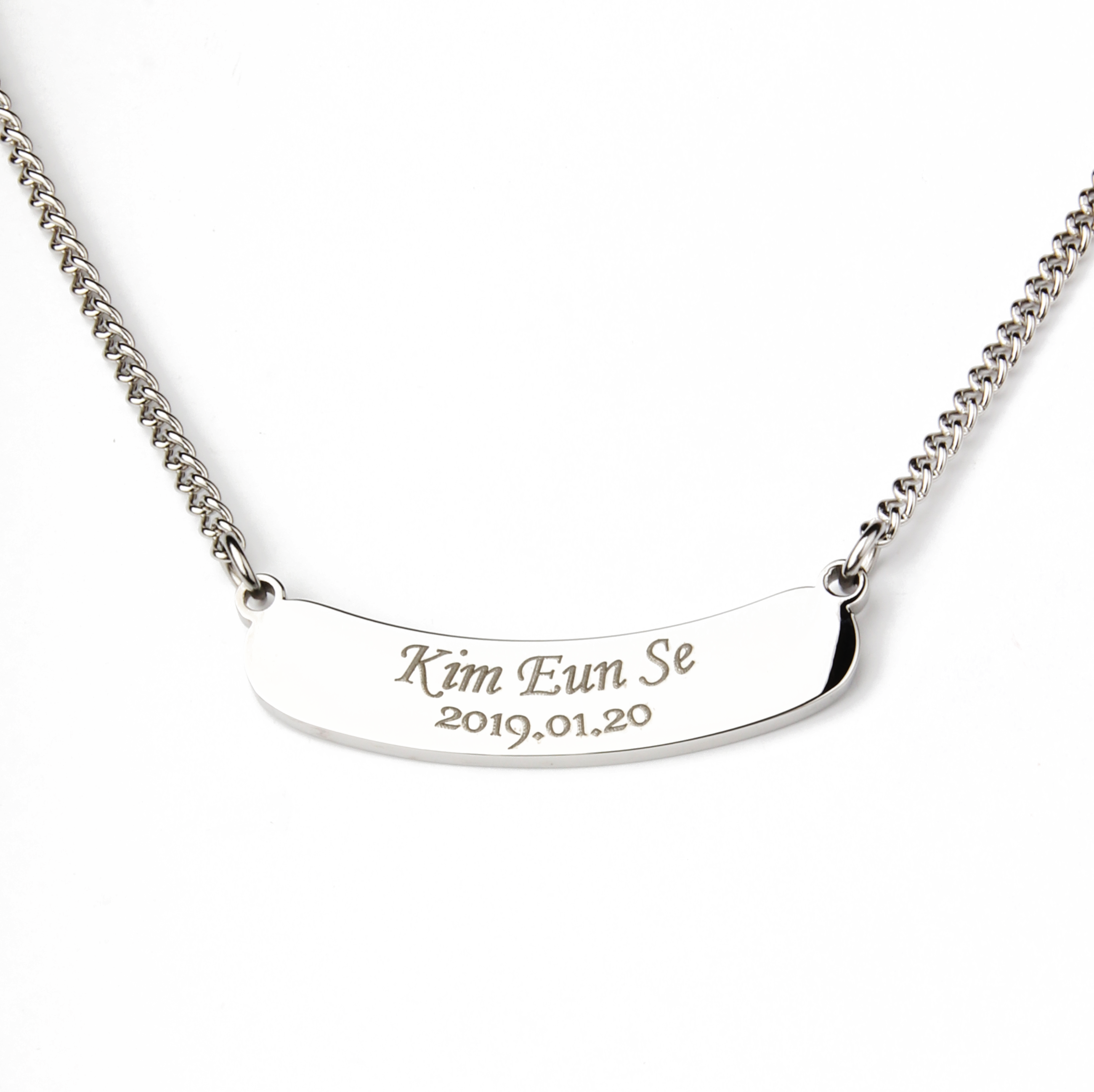 라운드 바 써지컬스틸 미아방지 목걸이 아기 유아 어린이