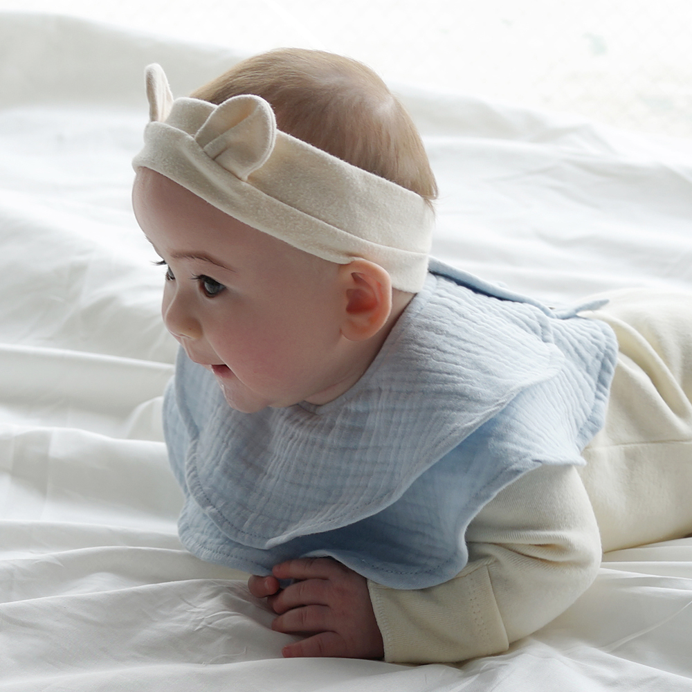 아기 침받이 턱받이 거즈 [프릴 롤링]