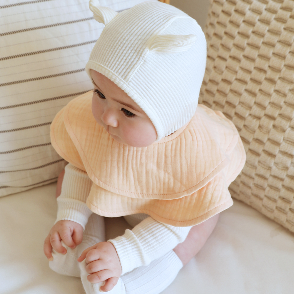 아기 침받이 턱받이 거즈 [프릴 롤링]